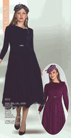Lily & Taylor <br> (Volume 136) <br> LT5212 <br> <br> NAVY <br>  LILAC <br>  WHITE <br>  BLACK <br>  HUNTER <br>  MAGENTA <br> S/M   L/XL   2X/3X<BR><BR>Fine Lace Pleated Dress