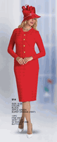 Lily & Taylor <br> (Volume 136) <br> LT914 <br> <br> BLACK <br>  APPLE-GREEN <br>  BURNT-ORANGE <br> S M L XL 1x 2x 3x<BR><BR>3Pc Fine Knit Skirt Suit w/Rhinestone Buttons