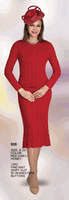 Lily & Taylor <br> (Volume 136) <br> LT926 <br> <br> RED <br>  HONEY <br> S M L XL 1x 2x 3x<BR><BR>3Pc Fine Knit Skirt Suit w/Rhinestone Buttons
