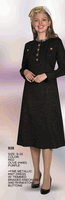 Lily & Taylor <br> (Volume 136) <br> LT928 <br> <br> RED <br>  OLIVE <br>  PURPLE <br> S M L XL 1x 2x 3x<BR><BR>Fine Metallic Knit Dress w/Trimmed Braided Kneckline And Rhinestone Buttons