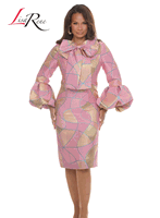 Lisa Rene <br> (Fall/Holiday 2026) <br> LR3399-PI <br> <br> PINK-COMBO <br> 8 10 12 14 16 18 20<br> <br> Dress <br> Novelty Brocade Fabrics