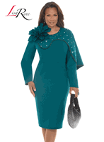 Lisa Rene <br> (Fall/Holiday 2026) <br> LR3402 <br> <br> JADE <br> 8 10 12 14 16 18 20<br> <br> Dress <br> Poly/Spandex Fabric With Rhinestone Trims