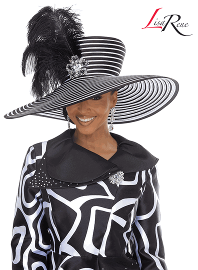 Lisa Rene Hats <br> (Fall/Holiday 2026) <br> HAT<br>LRH3400 <br> <br> Black/White