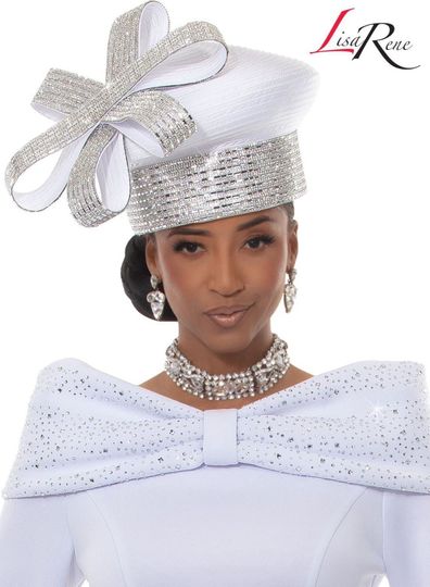 Lisa Rene Hats <br> (Spring/Summer 2026) <br> HAT<br>LR-H3373-PU <br> <br> PURE-WHITE