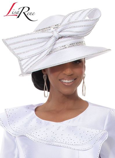 Lisa Rene Hats <br> (Spring/Summer 2026) <br> HAT<br>LR-H3380-WH <br> <br> WHITE