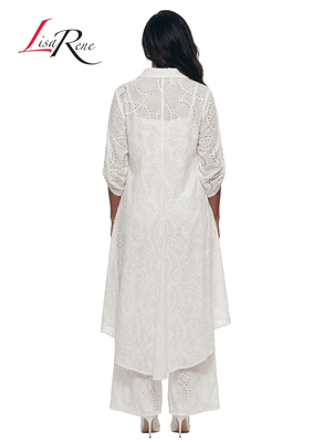 Lisa Rene <br> (Spring/Summer 2026) <br> LR3367 <br> <br> BLACK <br> S M L XL 1x 2x<br> <br> 2Pc. Hi-Low Tunic & Pant Set <br> Linen