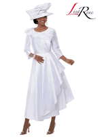 Lisa Rene <br> (Spring/Summer 2026) <br> LR3380-WH <br> <br> WHITE <br> 10 12 14 16 18 20 22 24<br> <br> Dress <br> Virtual Silk Look Fabric With Rhinestone Trims