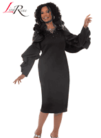 Lisa Rene <br> (Spring/Summer 2026) <br> LR3387-BL <br> <br> BLACK <br> 4 6 8 10 12 14 16 18 20<br> <br> Dress <br> Poly/Spandex Fabric With Rhinestone Trims