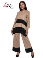 Lisa Rene <br> (Spring/Summer 2026) <br> LR3391 <br> <br> KHAKI/BLACK <br> S M L XL 1x 2x<br> <br> 2Pc. Tunic & Pant Set <br> Linen