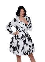 Love The Queen <br> (Fall/Holiday 2025) <br> LTQ17610 <br> <br> WHITE/BLACK <br> S M L XL 1X 2X<BR><BR>Dress