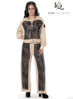 Love The Queen <br> (Fall/Holiday 2025) <br> LTQ17622 <br> <br> TAN/BROWN <br> S M L XL 1X 2X<BR><BR>2pc. Jacket & Pant Set