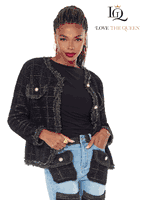 Love The Queen <br> (Fall/Holiday 2025) <br> LTQ17630-J <br> <br> BLACK <br> S M L XL 1X 2X<BR><BR>Jacket