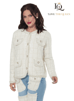 Love The Queen <br> (Fall/Holiday 2025) <br> LTQ17630-J <br> <br> OFF-WHITE <br> S M L XL 1X 2X<BR><BR>Jacket