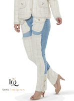 Love The Queen <br> (Fall/Holiday 2025) <br> LTQ17630-P <br> <br> OFF-WHITE/DENIM <br> S M L XL 1X 2X<BR><BR>Pant