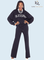 Love The Queen <br> (Fall/Holiday 2025) <br> LTQ17640 <br> <br> BLACK <br> S M L XL 1X 2X<BR><BR>2pc. Top & Pant Set