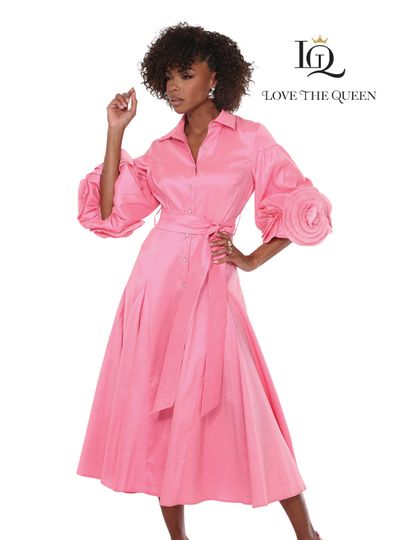 Love The Queen <br> (Spring/Summer 2025) <br> LTQ17592 <br> <br> HOT-PINK <br> S M L XL 1X 2X<BR><BR>Dress
