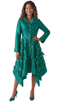 Lusso <br> (Fall/Winter 2026) <br> LU9205 <br><br>Black <br> Emerald <br> Red <br> 8 10 12 14 16 18 20 22 24<br><br>Silky midi dress w/3D leaves, rhinestone buttons & collar Lusso <br> (Fall/Winter 2026) <br> LU9205 <br><br>Black <br> Emerald <br> Red <br> 8 10 12 14 16 18 20 22 24<br><br>Silky midi dress w/3D leaves, rhinestone buttons & collar