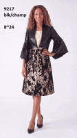 Lusso <br> (Fall/Winter 2026) <br> LU9217 <br><br>Black/Champagne <br> 8 10 12 14 16 18 20 22 24<br><br>Sequin floral duster w/solid dress & flare sleeves Lusso <br> (Fall/Winter 2026) <br> LU9217 <br><br>Black/Champagne <br> 8 10 12 14 16 18 20 22 24<br><br>Sequin floral duster w/solid dress & flare sleeves