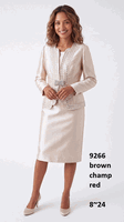 Lusso <br> (Fall/Winter 2026) <br> LU9266 <br><br>Brown <br> Champagne <br> Red <br> 8 10 12 14 16 18 20 22 24<br><br>3 piece silky twill skirt suit w/cami & rhinestone trim Lusso <br> (Fall/Winter 2026) <br> LU9266 <br><br>Brown <br> Champagne <br> Red <br> 8 10 12 14 16 18 20 22 24<br><br>3 piece silky twill skirt suit w/cami & rhinestone trim