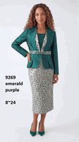 Lusso <br> (Fall/Winter 2026) <br> LU9269 <br><br>Emerald <br> Purple <br> 8 10 12 14 16 18 20 22 24<br><br>3 piece pebble pattern suit w/cami & gemstone clasp Lusso <br> (Fall/Winter 2026) <br> LU9269 <br><br>Emerald <br> Purple <br> 8 10 12 14 16 18 20 22 24<br><br>3 piece pebble pattern suit w/cami & gemstone clasp