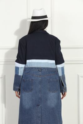 Luxe Moda by DV <br> (Fall 2024) <br> LM318 <br> <br> Blue/Black-Denim <br> S/M L/XL 1X/2X<br> <br> Coat
