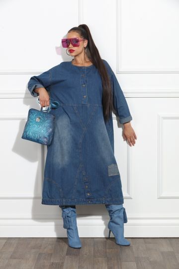 Luxe Moda by DV <br> (Fall 2024) <br> LM375 <br> <br> Blue/Denim <br> One-Size<br> <br> Dress