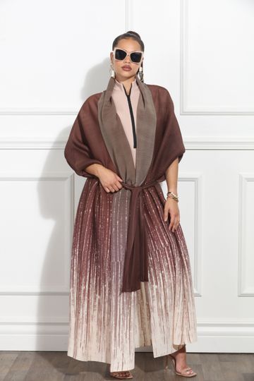 Luxe Moda by DV <br> (Fall 2024) <br> LM380 <br> <br> Brown-Ombre <br> One-Size<br> <br> Long Cardigan