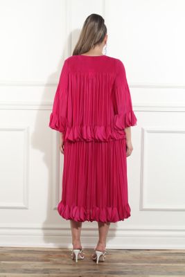 Luxe Moda <br> (Fall/Holiday 2025) <br> LM-460 <br> <br> Fushia <br> S/M  L/XL  1X/2X<br> <br> 2pc. Top & Skirt Set