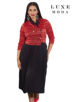 Luxe Moda <br> (Fall/Holiday 2025) <br> LM-461 <br> <br> Red <br> S/M  L/XL  1X/2X<br> <br> Dress