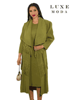 Luxe Moda <br> (Fall/Holiday 2025) <br> LM-466 <br> <br> Lime <br> S/M  L/XL  1X/2X<br> <br> 2pc. Dress & Duster Set
