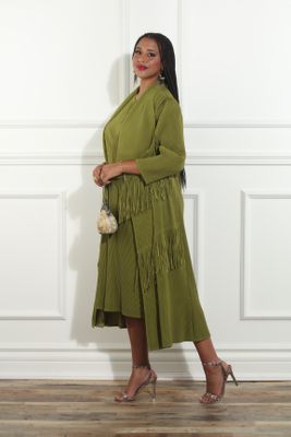 Luxe Moda <br> (Fall/Holiday 2025) <br> LM-466 <br> <br> Lime <br> S/M  L/XL  1X/2X<br> <br> 2pc. Dress & Duster Set