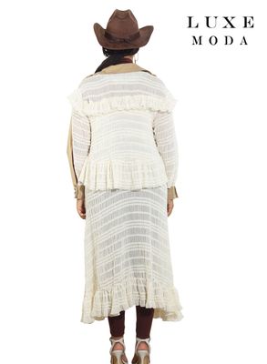 Luxe Moda <br> (Fall/Holiday 2025) <br> LM-471 <br> <br> Khaki/Off-White <br> S/M  L/XL  1X/2X<br> <br> Coat