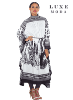 Luxe Moda <br> (Fall/Holiday 2025) <br> LM-472 <br> <br> White/Black <br> ONE SIZE<br> <br> Dress