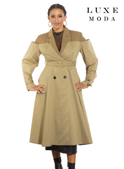 Luxe Moda <br> (Fall/Holiday 2025) <br> LM-476 <br> <br> Beige/Khaki <br> S/M  L/XL  1X/2X<br> <br> Coat