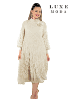 Luxe Moda <br> (Fall/Holiday 2025) <br> LM-481 <br> <br> Beige <br> S/M  L/XL  1X/2X<br> <br> Dress