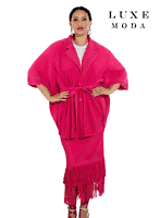 Luxe Moda <br> (Fall/Holiday 2025) <br> LM-482 <br> <br> Fuchsia <br> S/M  L/XL  1X/2X<br> <br> 2pc. Jacket & Skirt Set
