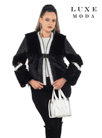 Luxe Moda <br> (Fall/Holiday 2025) <br> LM-484 <br> <br> Black <br> S/M  L/XL  1X/2X<br> <br> Jacket