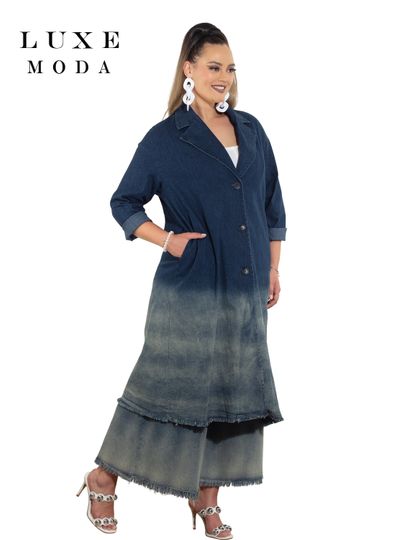 Luxe Moda <br> (Fall/Holiday 2025) <br> LM-487 <br> <br> Dk-Blue <br> S/M  L/XL  1X/2X<br> <br> 2pc. Jacket & pant Set