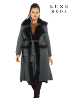 Luxe Moda <br> (Fall/Holiday 2025) <br> LM-490 <br> <br> Charcoal <br> ONE SIZE<br> <br> Coat/Duster