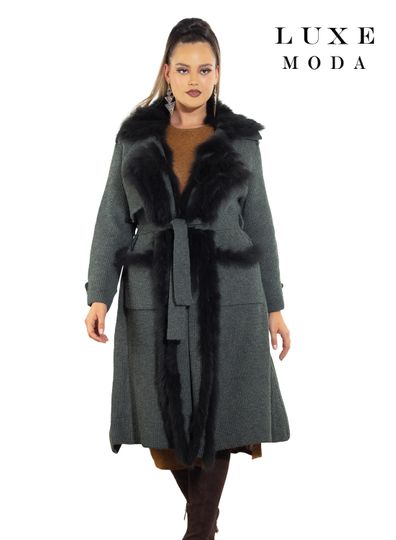 Luxe Moda <br> (Fall/Holiday 2025) <br> LM-490 <br> <br> Charcoal <br> ONE SIZE<br> <br> Coat/Duster