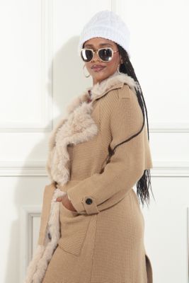 Luxe Moda <br> (Fall/Holiday 2025) <br> LM-490 <br> <br> Tan <br> ONE SIZE<br> <br> Coat/Duster