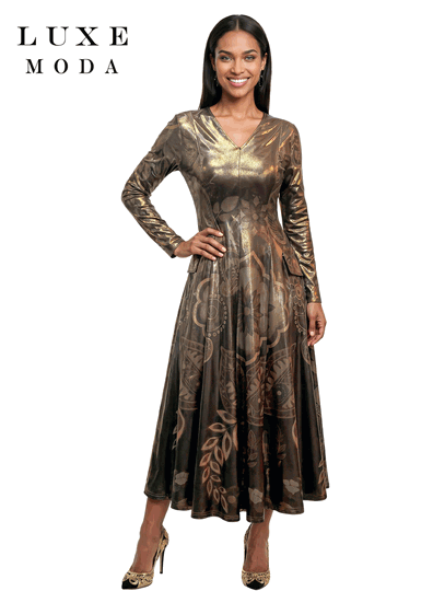 Luxe Moda <br> (Fall/Holiday 2026) <br> LM-537 <br> <br> Multi <br> S/M L/XL 1X/2X<br> <br> Dress