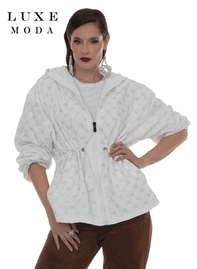 Luxe Moda <br> (Fall/Holiday 2026) <br> LM-548 <br> <br> WHITE <br> S/M L/XL 1X/2X<br> <br> Jacket
