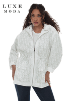 Luxe Moda <br> (Fall/Holiday 2026) <br> LM-549 <br> <br> WHITE <br> S/M L/XL 1X/2X<br> <br> Jacket Luxe Moda <br> (Fall/Holiday 2026) <br> LM-549 <br> <br> WHITE <br> S/M L/XL 1X/2X<br> <br> Jacket