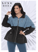 Luxe Moda <br> (Fall/Holiday 2026) <br> LM-550 <br> <br> Denim/Black <br> S/M L/XL 1X/2X<br> <br> Jacket Luxe Moda <br> (Fall/Holiday 2026) <br> LM-550 <br> <br> Denim/Black <br> S/M L/XL 1X/2X<br> <br> Jacket
