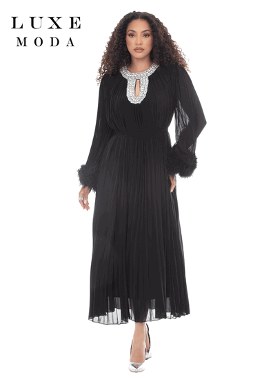 Luxe Moda <br> (Fall/Holiday 2026) <br> LM-558 <br> <br> BLACK <br> S/M L/XL 1X/2X<br> <br> Dress