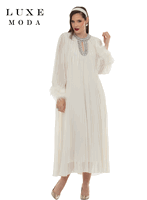 Luxe Moda <br> (Fall/Holiday 2026) <br> LM-558 <br> <br> OFF-WHITE <br> S/M L/XL 1X/2X<br> <br> Dress Luxe Moda <br> (Fall/Holiday 2026) <br> LM-558 <br> <br> OFF-WHITE <br> S/M L/XL 1X/2X<br> <br> Dress