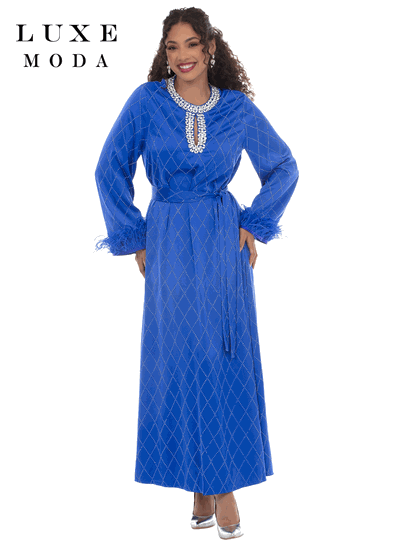 Luxe Moda <br> (Fall/Holiday 2026) <br> LM-561 <br> <br> ROYAL <br> S/M L/XL 1X/2X<br> <br> Dress