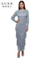 Luxe Moda <br> (Fall/Holiday 2026) <br> LM-562 <br> <br> SILVER-BLUE <br> S/M L/XL 1X/2X<br> <br> Dress Luxe Moda <br> (Fall/Holiday 2026) <br> LM-562 <br> <br> SILVER-BLUE <br> S/M L/XL 1X/2X<br> <br> Dress