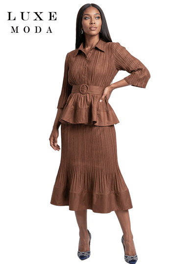 Luxe Moda <br> (Fall/Holiday 2026) <br> LM-563 <br> <br> COCO <br> S/M L/XL 1X/2X<br> <br> 2pc. Top & Skirt